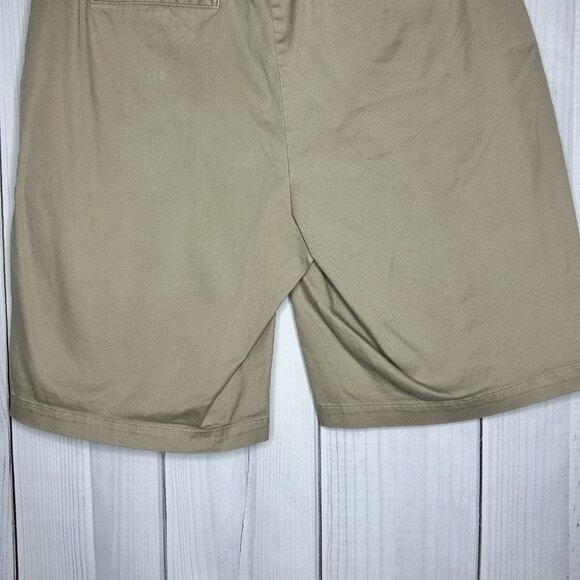 Lands' End Mid Rise Chino Shorts Women Sz 16W (39x11.5) Khaki Stretch Solid - Picture 7 of 7